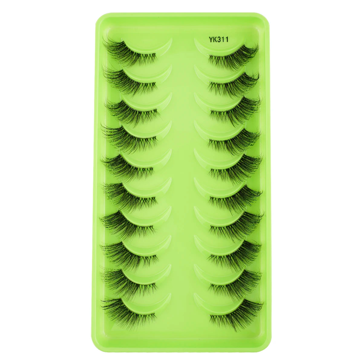 New Half Eyelashes 3/10Pairs Half Lashes Natural 3D Cat Eye Lashes Clear Stem False Eyelash Extension Makeup Faux Cils maquiagem Purest Peak